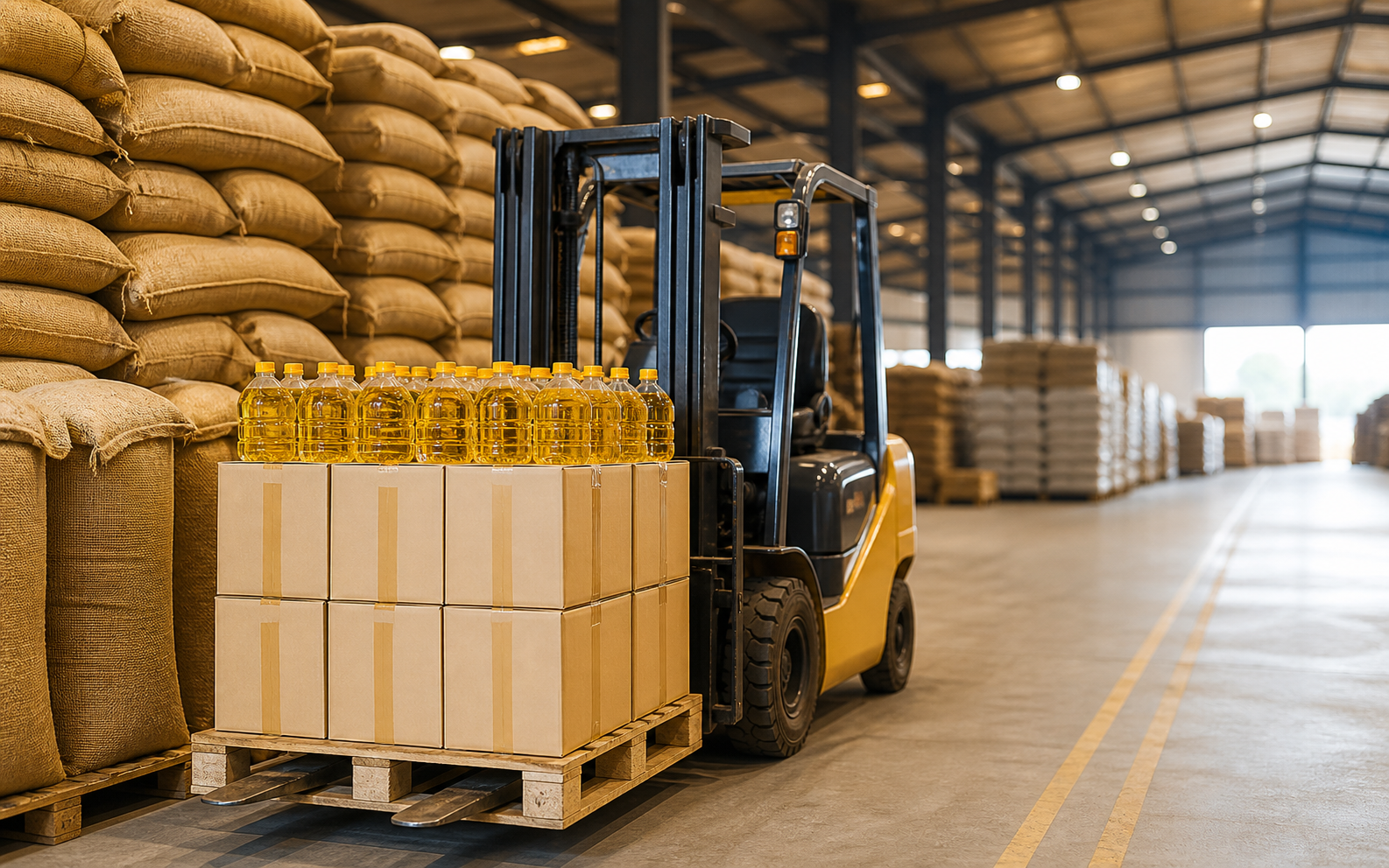 Organized commodity distribution warehouse